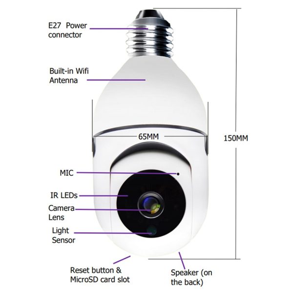 360 Wifi Light Bulb Auto Tracking Camera Supply - Image 3